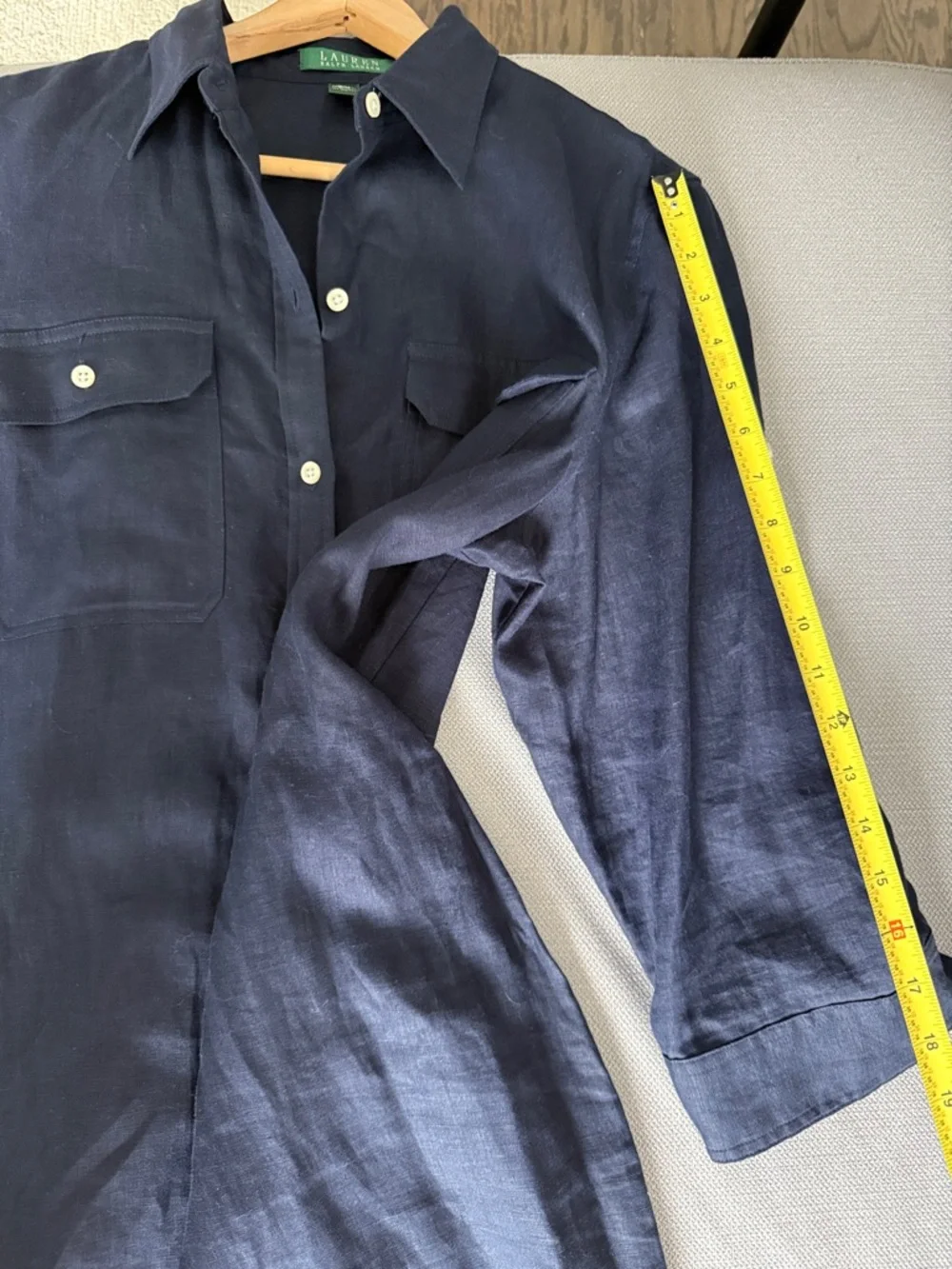 Lauren Ralph Lauren Belted Linen Midi Shirt  dress Size XL - Picture 14 of 15